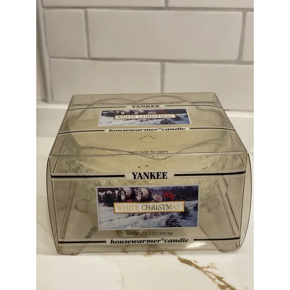 Yankee Candle Black Label‎ White Christmas Housewarmer Parlor Candle 12 oz Glass